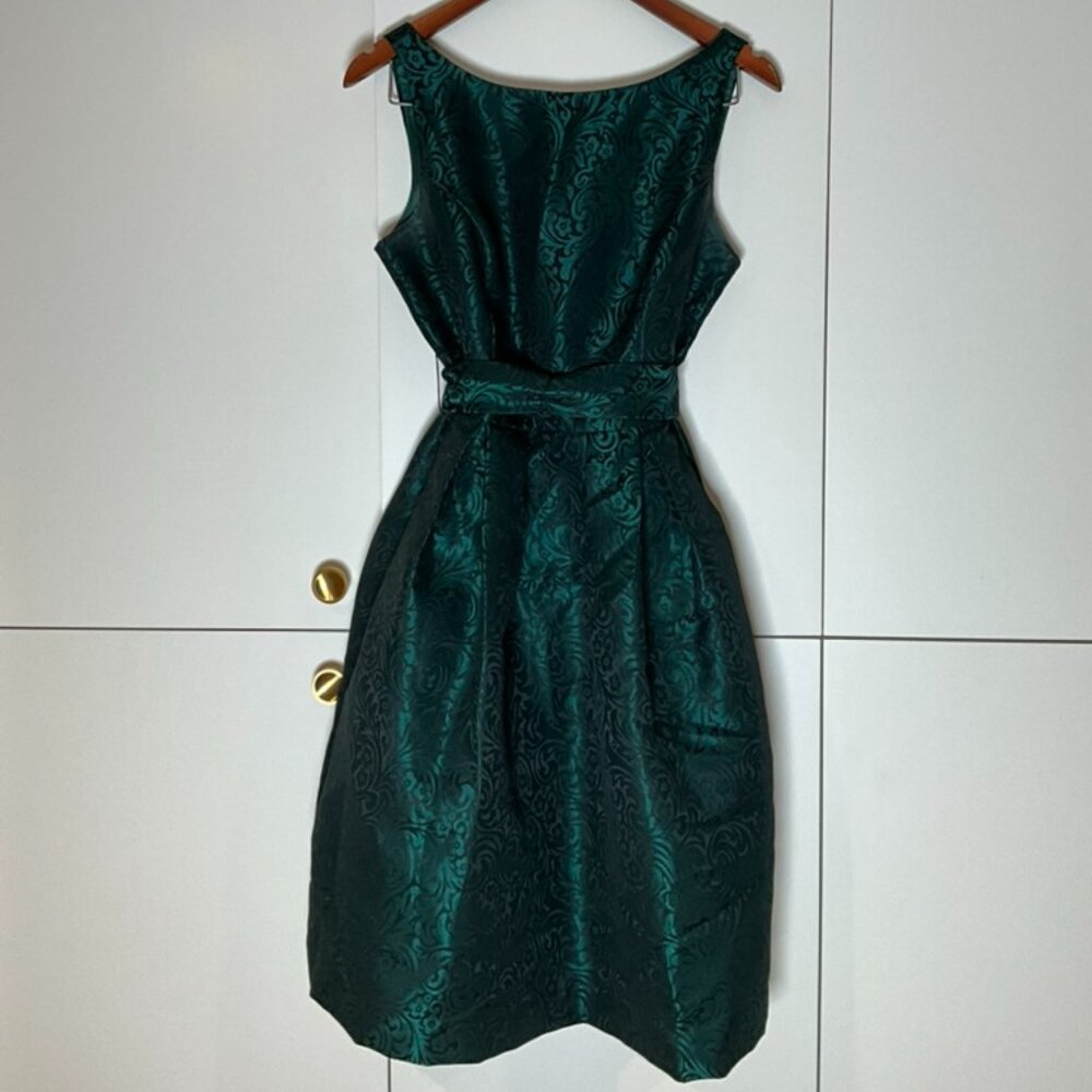 Jessica Howard Emerald Jacquard Fit & Flare Dress – Size 4